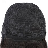 economico Parrucche di capelli veri senza cuffia-parrucca fatta a macchina capelli umani lisci neri densità 150% per donne nere