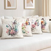 cheap Floral &amp; Plants Style-Rustic Floral Decorative Toss Pillows Cover 1PC Soft Square Couch Cushion Case Pillowcase for Bedroom Livingroom Sofa Chair