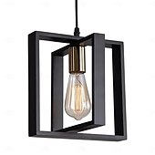 economico Luci a sospensione-lampada a sospensione piccola da fattoria 1 testa apparecchio a 4 teste lampada a sospensione per isola cucina con cavo finitura nera struttura in legno lampadario per corridoio ingresso armadio