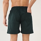 economico Pantaloncini casual-Per uomo Pantaloncini Pantaloncini estivi Pantaloncini casual Pantaloncini di velluto a coste Tasche A cordoncino Vita elastica Liscio Comfort Traspirante Breve Esterno Da mare Sport Informale Nero