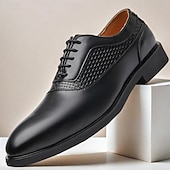 voordelige Formeel-Voor heren Oxfords PU Leder Ademend Comfortabel Anti-slip Gesp Zwart Bruin Herfst Winter