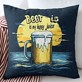 billige &quot;Quotes&amp;Saying Style&quot;-Øl Entusiast Dekorative Kasteputer Deksel 1PC Myk Kvadratisk Sofa Pute Sak Puteputer Soverom Stue Sofa Stol