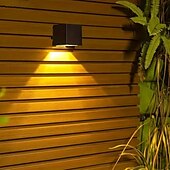 お買い得  屋外用ウォールライト-ソーラーウォールライト 防水 屋外 温白色/RGB LED 装飾照明 庭 ガーデン 外壁用 屋外ソーラーフェンスライト 2個