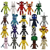 cheap Building Toys-Sprunki Building Blocks Set  Sprunki Toys Action Figure DIY Model Kit for Boys Girls 8-14 Creative Horror Music Game Role for Fans Adults Christmas Decor Collectible Gift
