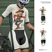 halpa Miesten vaatesarjat-Miesten Pyöräily jersey ja shortsit Lyhythihainen Maastopyöräily Maantiepyöräily Kerma Piirretty Pyörä Spandex Urheilu Piirretty Vaatetus
