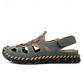 economico Sandali casual-Per uomo Sandali Scarpe fatte a mano Pelle crosta Traspirante Comodo Antiscivolo Con lacci intrecciali Giallo-marrone Nero Marrone