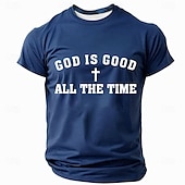  Men's Bible Jesus Christian T Shirt Short Sleeve T shirt 3D Print Crew Neck Shirt Designer Casual Party Holiday Blue Black Green Summer Spring Clothing Apparel