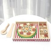 levne Vzdělávací hračky-dřevěná pizza party hrací sada potravin výukové hračky hrací sada potravin pro batolata