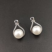 abordables Conjuntos de joyas-Juego de Joyas 1 juego Perla Artificial Legierung 1 Collar Pendientes Mujer Elegante Coreano Dulce Bonito Bola Redondo Conjunto de joyas Para Invitado a la boda Trabajo Regalo