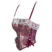 olcso Felsők-Retró Középkori Reneszánsz Fűző Prsluk Bustier Ren Faire Fűzős Virágos Jacquardszövet Női Kelta Fantasy királyi Mindszentek napja Farsang Parti Alkalmi / Napi LARP Felnőttek Fűző
