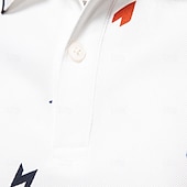 Недорогие Мужской Элитный Поло-Men's Polo Knit Polo Sweater Formal Work Turndown Short Sleeve Letter &amp; Number Buttons Summer White Green Beige Polo