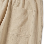 cheap Holiday-Men&#039;s Linen Pants Trousers Summer Pants Beach Pants Drawstring Elastic Waist Straight Leg Plain Comfort Breathable Casual Daily Holiday Fashion Classic Style Black White