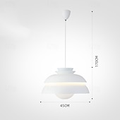cheap Pendant Lights-Single Light Pendant Light Fixtures White Metal Pendant Light Home Decor with Metal Shade Modern Hanging Lamp Hight Adjustable E27 Industrial Chandelier for Living Room Bedroom 32cm 110-240V