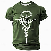  Ανδρική Βίβλος Ιησούς Χριστιανική T-Shirt Κοντό Μανίκι T-shirt 3D Εκτύπωση Crew Neck Μπλούζα Σχεδιαστή Καθημερινά Ρούχα Γιορτής Διακοπών Μαύρο Μπλέ Πράσινο Καλοκαίρι Άνοιξη