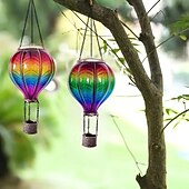 economico Luci paesaggistiche-1 lampada a palloncino solare da esterno in ferro con fiamma multicolore sfumata per cortile, giardino, sentiero, prato, matrimonio, festival e atmosfera di festa