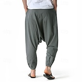 abordables Retro-Hombre Persona que practica jogging Pantalones de algodón Pantalones Pantalones de playa Pantalones Harem Bolsillo Correa Cintura elástica Plano Comodidad Transpirable Vacaciones Diario Festivos