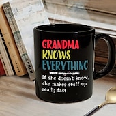 baratos Canecas &amp; Chávenas-caneca de café preta retrô vintage caneca de cerâmica com design gráfico 12oz/330ml presente perfeito para amigos dia das mães casamento