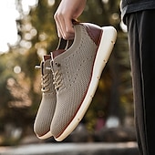 preiswerte Sneaker für Herren-Atmungsaktive Strick-Sneaker für Herren mit Kunstlederakzenten – stylische, leichte Sportschuhe für die Freizeit und den Komfort im Alltag