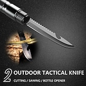 abordables Accesorios para acampar-1 juego de bastones de senderismo multifuncionales: bastón de trekking plegable con cuchillo oculto &amp;Brújula - Bastón de autodefensa para acampar &amp; senderismo