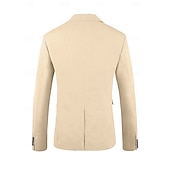 voordelige Casual pakken-Heren Trouwaanzuiten Linnen Khaki Mode Zomer Effen Kleur Tailored Fit 3-delig Enkel knop Twee knopen