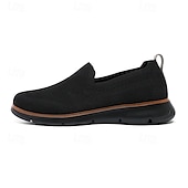 billige Sneakers til herrer-slip-on strikkede joggesko for menn, pustende mesh-overdel med komfortabel passform, uformelle lette sko for hverdags- og utendørsaktiviteter