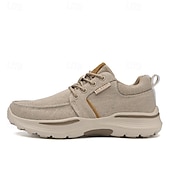cheap Men&#039;s Sneakers-Men&#039;s Beige Sports Sneakers with Cushioned Sole and Breathable Fabric – Classic Casual Walking Shoes for Outdoor and Daily Wear