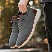 preiswerte Sneaker für Herren-Atmungsaktive Strick-Sneaker für Herren mit Kunstlederakzenten – stylische, leichte Sportschuhe für die Freizeit und den Komfort im Alltag