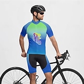 abordables Maillots pour hommes-Homme Maillot Velo Cyclisme Manche Courte Cyclisme Tee-shirt Maillot avec 3 poches arrière VTT Vélo tout terrain Respirable Séchage rapide Conception anatomique Mèche Bleu Violet Vert Dégradé Des