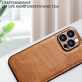 Недорогие Чехлы для iPhone-телефон Кейс для Назначение iPhone 16 Про Макс Плюс Айфон 15 Про Макс Плюс iPhone 14 13 12 11 Pro Max Plus Кейс на заднюю панель Защита от удара Ретро ТПУ Кожа PU