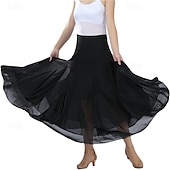 preiswerte Tanzkleidung für Balltänze-eleganter Gesellschaftstanz Walzer Tanzparty langer Swing Mesh Rock