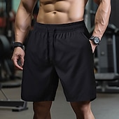baratos shorts ativos masculinos-Homens calções atléticos Calção Shorts de Corrida Shorts de Academia Esporte Diário Secagem Rápida Alta elasticidade Confortável Bolsos Com Cordão Cintura elástica Tecido Curto Ginástica Casual