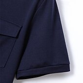 cheap Men&#039;s Classic Polo-Men&#039;s Golf Shirt Golf Polos Shirts Work Casual Lapel Short Sleeve Basic Modern Plain Buttons Front Pocket Summer Spring Regular Fit Black White Navy Blue Gray Golf Shirt