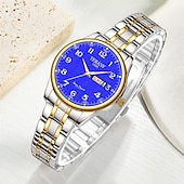 economico Orologi al quarzo-digitale nuovo quadrante circolare orologio da donna business ipx7 impermeabile calendario luminoso display settimanale cinturino in lega multifunzionale elegante orologio al quarzo per viaggio tempo
