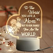 preiswerte Partybedarf-graviertes Nachtlicht für Mama – perfektes Geschenk von Tochter oder Sohn zum Muttertag, zu Weihnachten, zum Valentinstag – USB-betriebene LED-Lampe mit klarem Text &amp;schöne Muster