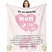 abordables Mantas y colchas-Manta para el día de la madre, una carta para mamá, regalo para el día de la madre, manta suave y acogedora, regalo perfecto para mamá, diseño floral o de corazón, cálida y cómoda