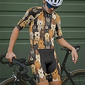 economico Set di abbigliamento da uomo-Per uomo Maglia con pantaloncini da ciclismo Manica corta Ciclismo da montagna Cicismo su strada Nero Giallo Rosso Con cagnolino Bicicletta Elastene Gli sport Con cagnolino Abbigliamento