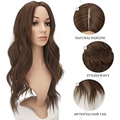 Χαμηλού Κόστους Συνθετικές Trendy Περούκες-μακριές γυναικείες περούκες μακριά κυματιστή πλήρη περούκα μεσαία χωρίστρα περούκα με φυσική εμφάνιση συνθετική περούκα για καθημερινό πάρτι