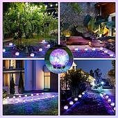 baratos Landscape Lights-2 Pcs 12CM-35Lets Outdoor Solar Cracked Glass Ball Ground Plug in Light Courtyard Garden Lawn Path Wedding Festival Atmosphere Decorative Light