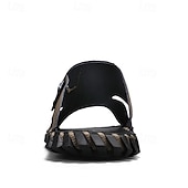 abordables Sandalias casuales-Sandalias casuales marrones para hombre con tira de cuero y elegantes detalles de costura: cómodas para usar a diario, en la playa y para salidas relajadas