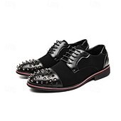 economico Formale-scarpe derby da uomo - misto pelle sintetica e pelle scamosciata con dettagli rivettati, eleganti calzature casual da uomo, perfette per ufficio, feste e uso quotidiano