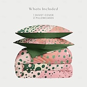 abordables 100% Coton-ensemble de housse de couette à motif pointillisme ensemble de literie en coton de luxe doux 3 pièces décor à la maison cadeau double housse de couette taille king queen size