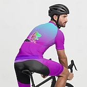 abordables Maillots pour hommes-Homme Maillot Velo Cyclisme Manche Courte Cyclisme Tee-shirt Maillot avec 3 poches arrière VTT Vélo tout terrain Respirable Séchage rapide Conception anatomique Mèche Bleu Violet Vert Dégradé Des