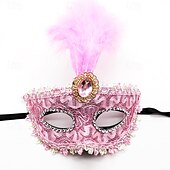 levne Maska-Karnevalová maska Maska Halloween rekvizity Dospělé Dámské Poloviční obličej Výkon Párty Plesová maškaráda Karneval Mardi Gras Jednoduchý karnevalový kostým