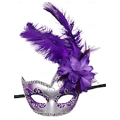 olcso Maszk-Farsangi maszk Maszk Halloween-kellékek Felnőttek Női Fél arc Teljesítmény Parti Álarcos mulatság Farsang Mardi Gras Könnyű farsangi jelmez
