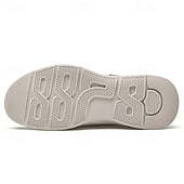 cheap Men&#039;s Sneakers-Men&#039;s Beige Mesh Sneakers with Lace-up &amp; Velcro Strap, Breathable Casual Sports Shoes for Summer