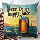 billige &quot;Quotes&amp;Saying Style&quot;-Øl Entusiast Dekorative Kasteputer Deksel 1PC Myk Kvadratisk Sofa Pute Sak Puteputer Soverom Stue Sofa Stol