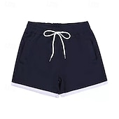 Недорогие Плавки и шорты для серфинга-Муж. Пляжные шорты Купальные шорты Обтягивающие длинные шорты Однотонный Кулиска С карманами Быстровысыхающий С карманами Пляжные шорты Нижняя часть Серфинг Пляж  Водные виды спорта Лето