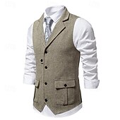 abordables Costumes pour hommes des années 1920-Classique Rétro Vintage Années 1920 Veste Gilet Gatsby le Magnifique Déguisement Homme Carnaval Mascarade Mariage Soirée robe demoiselle d honneur Adulte Gilet Printemps Automne