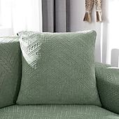 billige Trender innen puter-Chenille-blad quiltet putetrekk med bølget kant supermyke firkantede dekorative putetrekk sofa sofa stue