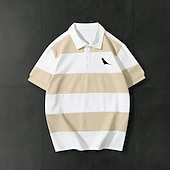 Per uomo A righe Polo da rugby Manica Corta Magliette polo Camicie con Colletto Casual Scuola All'aperto Athleisure Abbigliamento quotidiano Stampa 3D Estate Primavera Autunno Bianco economico Polo da rugby da uomo-Per uomo A righe Polo da rugby Manica Corta Magliette polo Camicie con Colletto Casual Scuola All'aperto Athleisure Abbigliamento quotidiano Stampa 3D Estate Primavera Autunno Bianco